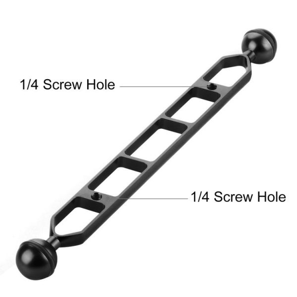 PULUZ 11.0 inch 27.9cm Aluminum Alloy Dual Balls Arm, Ball Diameter: 25mm (Black) - Image 3