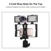 PULUZ Vlogging Live Broadcast Smartphone Video Rig Filmmaking Recording Handle Stabilizer Bracket for iPhone, Galaxy, Huawei, Xiaomi, HTC, LG, Google, and Other Smartphones (Blue) - Image 6