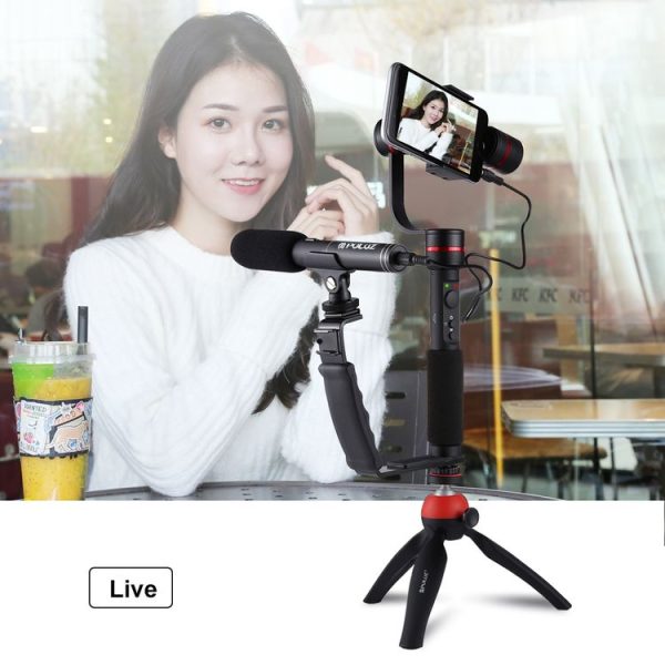 PULUZ L-Shape Bracket Handheld Grip Holder with Dual Side Cold Shoe Mounts for Video Light Flash, DSLR Camera - Image 7