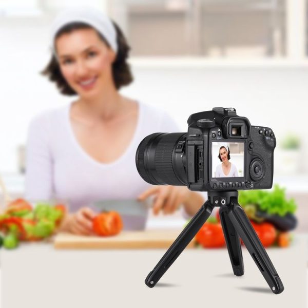 PULUZ Pocket Mini Metal Desktop Tripod Mount with 1 / 4 inch to 3 / 8 inch Thread Adapter Screw for DSLR & Digital Cameras, Adjustable Height: 4.5-15cm, Max Load: 20kg (Black) - Image 10