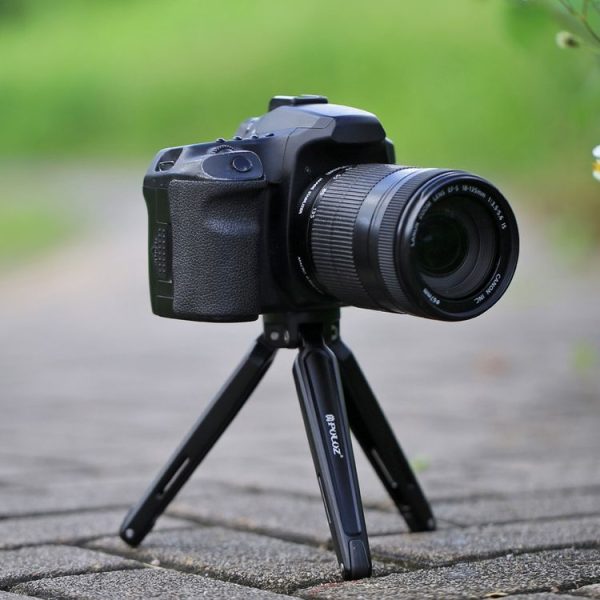 PULUZ Pocket Mini Metal Desktop Tripod Mount with 1 / 4 inch to 3 / 8 inch Thread Adapter Screw for DSLR & Digital Cameras, Adjustable Height: 4.5-15cm, Max Load: 20kg (Black) - Image 12