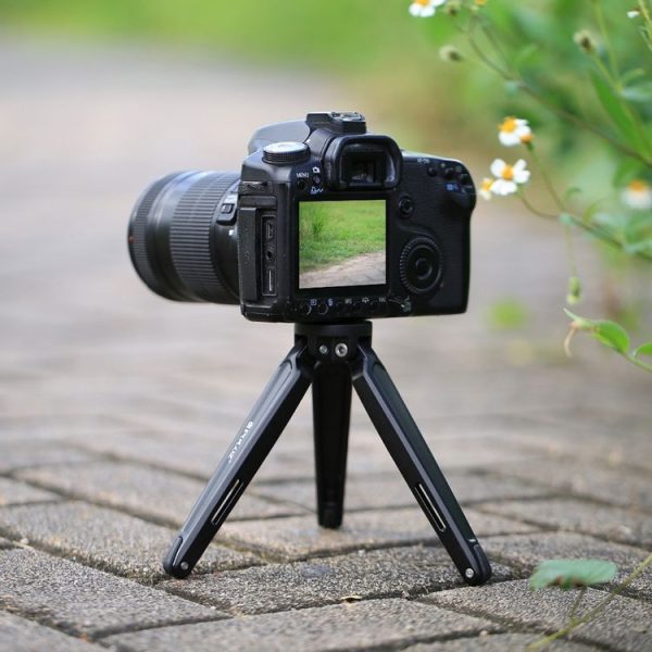 PULUZ Pocket Mini Metal Desktop Tripod Mount with 1 / 4 inch to 3 / 8 inch Thread Adapter Screw for DSLR & Digital Cameras, Adjustable Height: 4.5-15cm, Max Load: 20kg (Black) - Image 13