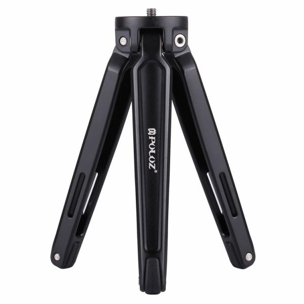 PULUZ Pocket Mini Metal Desktop Tripod Mount with 1 / 4 inch to 3 / 8 inch Thread Adapter Screw for DSLR & Digital Cameras, Adjustable Height: 4.5-15cm, Max Load: 20kg (Black) - Image 2