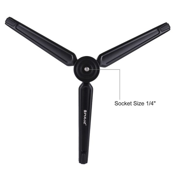 PULUZ Pocket Mini Metal Desktop Tripod Mount with 1 / 4 inch to 3 / 8 inch Thread Adapter Screw for DSLR & Digital Cameras, Adjustable Height: 4.5-15cm, Max Load: 20kg (Black) - Image 3