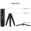 PULUZ Pocket Mini Metal Desktop Tripod Mount with 1 / 4 inch to 3 / 8 inch Thread Adapter Screw for DSLR & Digital Cameras, Adjustable Height: 4.5-15cm, Max Load: 20kg (Black) - Image 4
