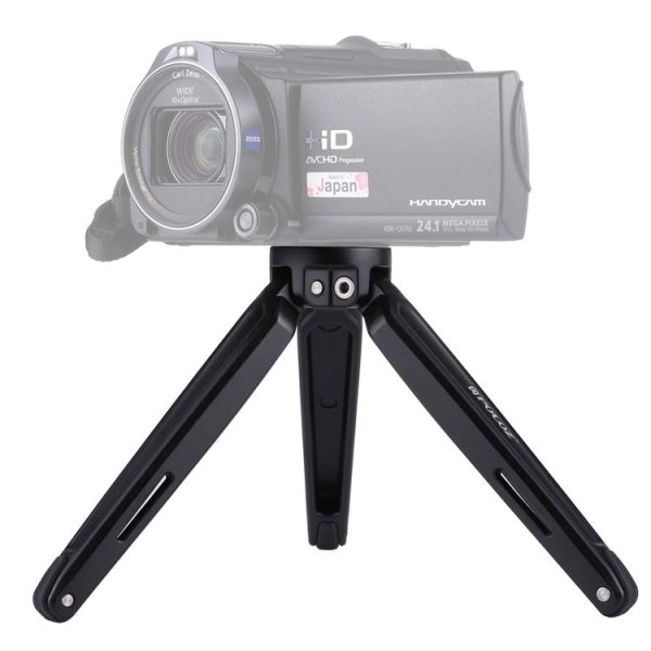 PULUZ Pocket Mini Metal Desktop Tripod Mount with 1 / 4 inch to 3 / 8 inch Thread Adapter Screw for DSLR & Digital Cameras, Adjustable Height: 4.5-15cm, Max Load: 20kg (Black) - Image 5