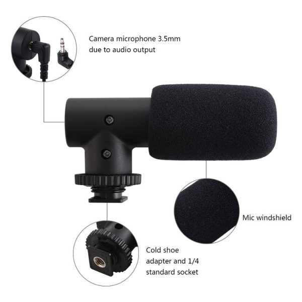 PULUZ 3.5mm Audio Stereo Recording Vlogging Professional Interview Microphone for DSLR & DV Camcorder, Smartphones - Image 4