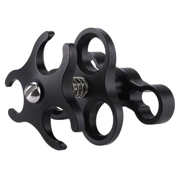 PULUZ Triple Ball Clamp Diving Camera Bracket Aluminum Spring Flashlight Clamp for Diving Underwater Photography System - Image 2