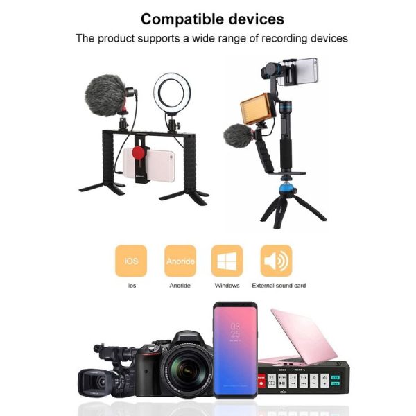 PULUZ Professional Interview Condenser Video Shotgun Microphone with 3.5mm Audio Cable for DSLR & DV Camcorder - Image 9