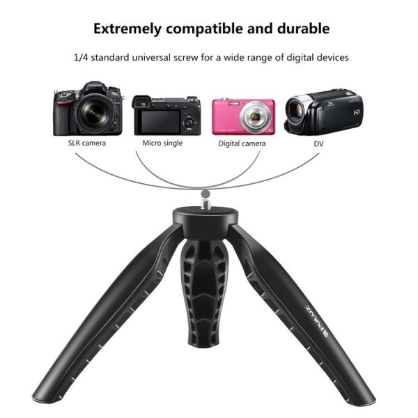 PULUZ Simple Mini ABS Desktop Tripod Mount with 1 / 4 inch Screw for DSLR & Digital Cameras, Working Height: 9cm (Black) - Image 3