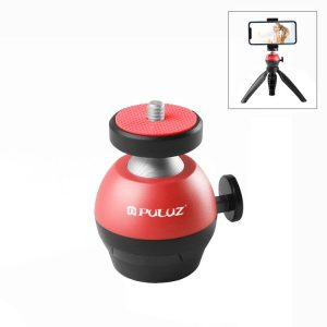 PULUZ 1 / 4 inch Screw Aluminum Alloy Ball Head ABS Tripod Adapter (Red)