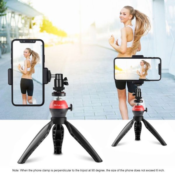 PULUZ 1 / 4 inch Screw Aluminum Alloy Ball Head ABS Tripod Adapter (Red) - Image 4