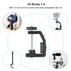 PULUZ Heavy Duty C Clamp Camera Clamp Mount with 1 / 4 inch Screw for GoPro, Insta360, DJI and Other Action Cameras (Black) - Image 4