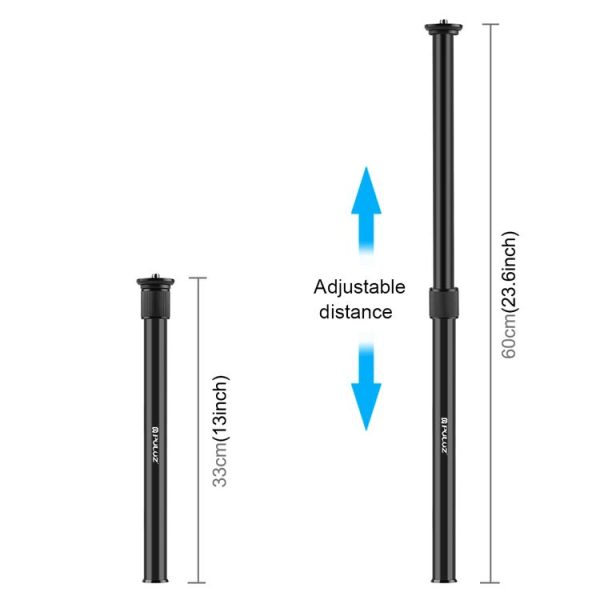 PULUZ Telescopic Extension Central Shaft Rod Monopod Holder, Rod Length: 33-60cm (Black) - Image 2