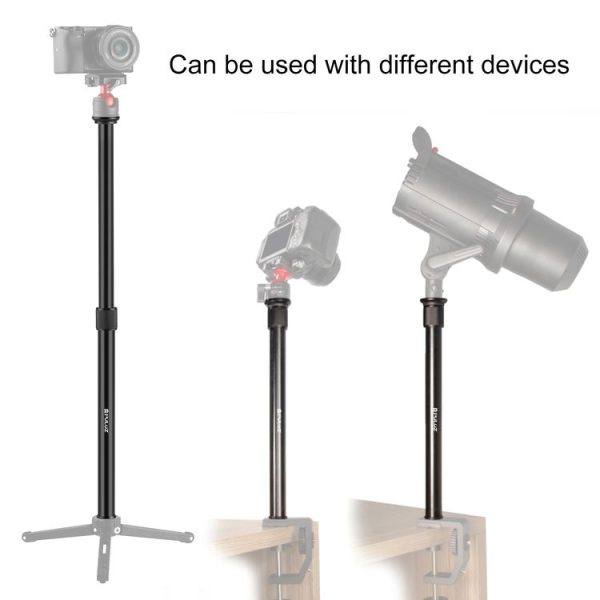 PULUZ Telescopic Extension Central Shaft Rod Monopod Holder, Rod Length: 33-60cm (Black) - Image 5