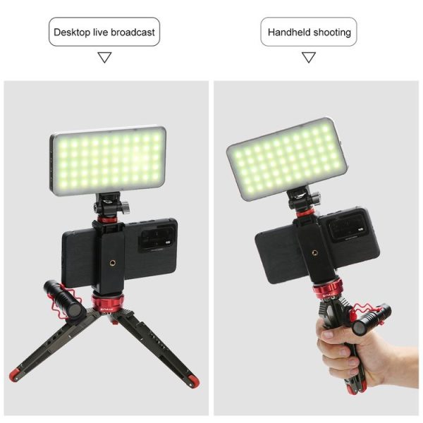PULUZ Desktop Vlogging Live Tripod Holder with Cold Shoe Bases for DSLR & Digital Cameras, Adjustable Height: 7.5-14.5cm - Image 6