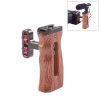 PULUZ Universal Side Wooden Handle Handgrip with Cold Shoe for DSLR Camera Cage (Bronze)