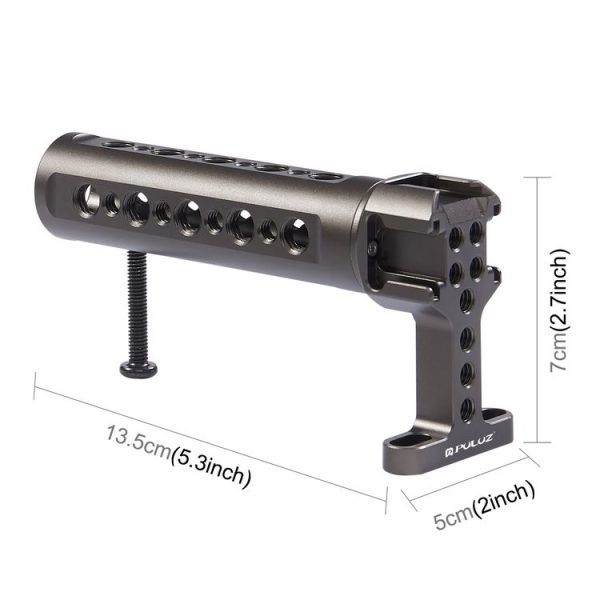 PULUZ Handheld Video Stabilizer Top Handle with 3 Cold Shoes Mount for Camera Cage (Bronze) - Image 2