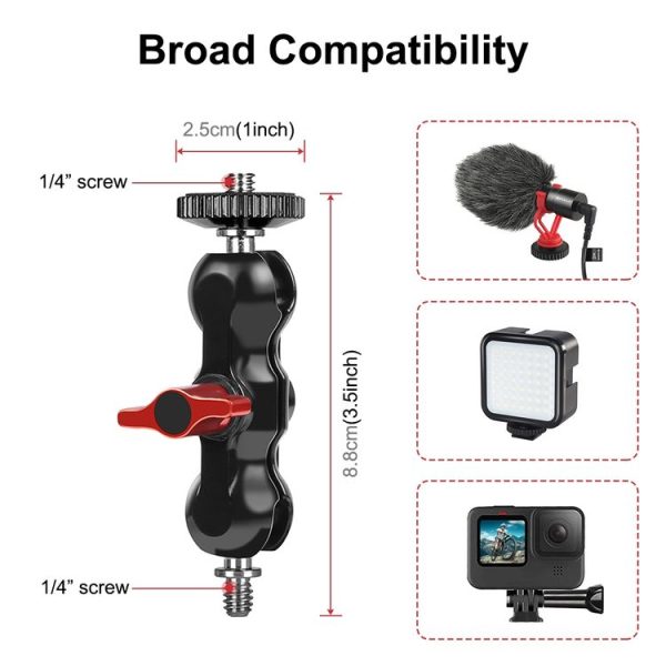PULUZ Multi-function Magic Arm Ball Mount Clamp Crab Pliers Clip (Red) - Image 2
