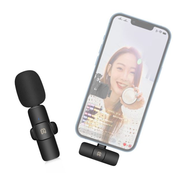 PULUZ Wireless Lavalier Noise Reduction Reverb Microphone for 8-Pin Device, Support Phone Charging (Black) - Image 2