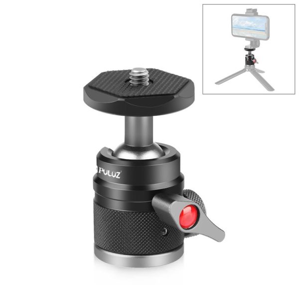 PULUZ 360 Panorama Aluminum Alloy Tripod Ball Head Adapter with Knob Lock (Black)