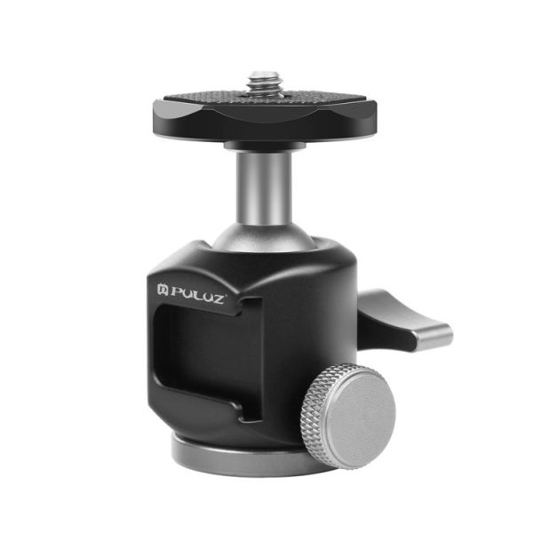 PULUZ Cold Shoe Aluminum Alloy Tripod Ball Head Adapter (Black) - Image 2