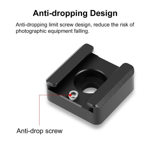 PULUZ Expand Cold Shoe Mount Adapter Microphone Flash Light Aluminum Alloy Holder Bracket (Black) - Image 4
