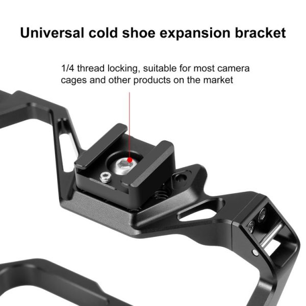 PULUZ Expand Cold Shoe Mount Adapter Microphone Flash Light Aluminum Alloy Holder Bracket (Black) - Image 5