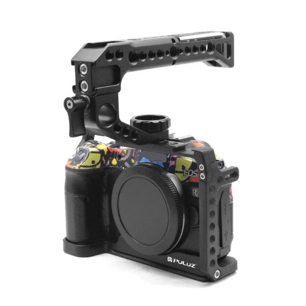 Canon EOS-RP PULUZ Metal Camera Cage Stabilizer Rig (Black) - Image 6