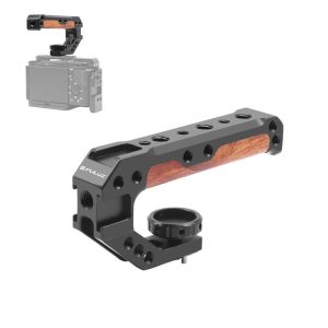 PULUZ 3 / 8 inch Camera Wooden Top Handle with Cold Shoe Mount (Black)