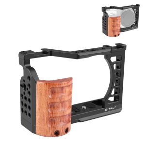 Sony ZV-E1 PULUZ Wood Handle Metal Camera Cage Stabilizer Rig