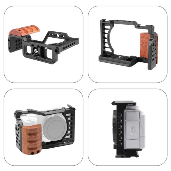 Sony ZV-E1 PULUZ Wood Handle Metal Camera Cage Stabilizer Rig - Image 7