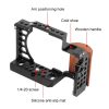 Sony A6400 / A6300 / A6100 / A6000 PULUZ Wood Handle Metal Camera Cage Stabilizer Rig - Image 3