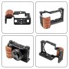 Sony A6400 / A6300 / A6100 / A6000 PULUZ Wood Handle Metal Camera Cage Stabilizer Rig - Image 6