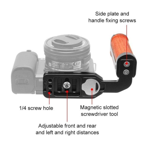 PULUZ Wooden Left Side Handle Vertical Shoot Quick Release L Plate - Image 4
