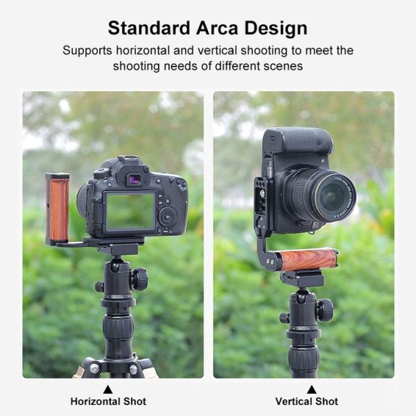 PULUZ Wooden Left Side Handle Vertical Shoot Quick Release L Plate - Image 7