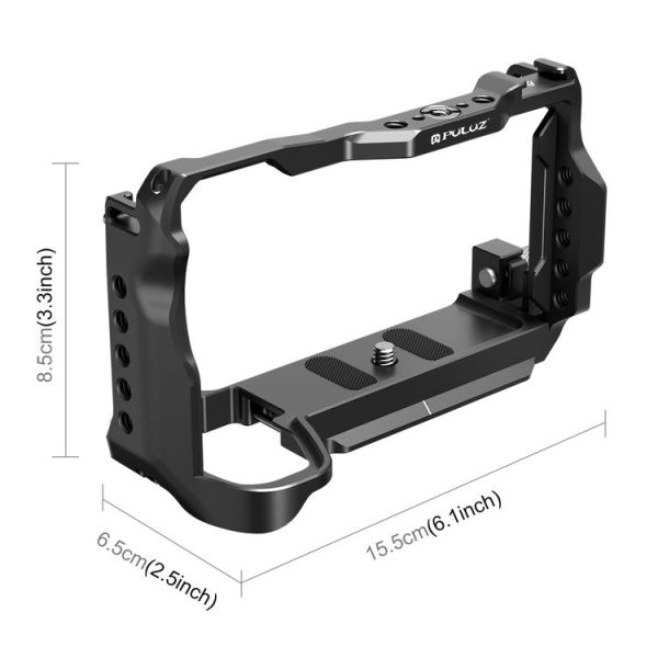 Sony A6700 PULUZ Metal Camera Cage Stabilizer Rig (Black) - Image 3