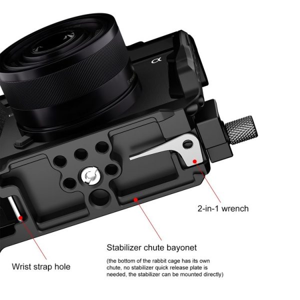Sony A6700 PULUZ Metal Camera Cage Stabilizer Rig (Black) - Image 5