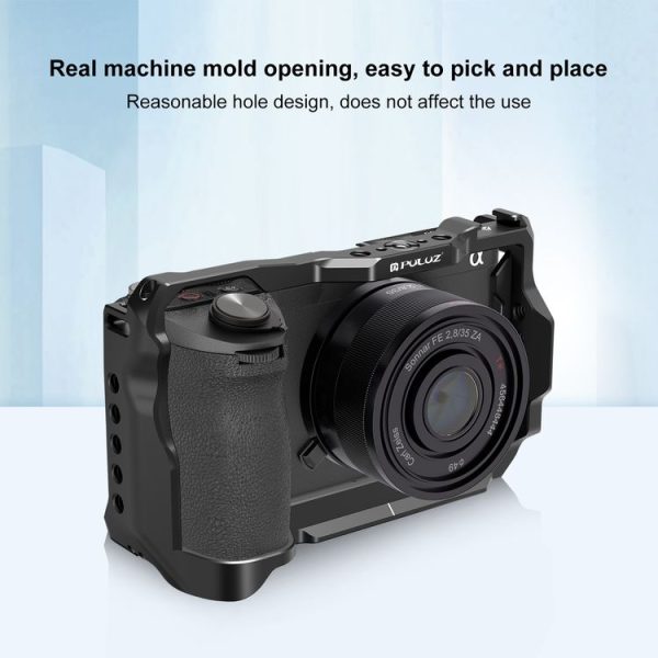 Sony A6700 PULUZ Metal Camera Cage Stabilizer Rig (Black) - Image 8