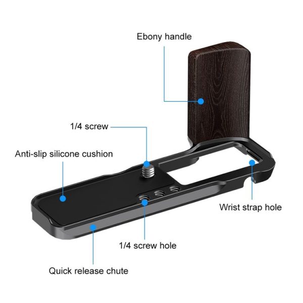 Fujifilm X100VI PULUZ 1 / 4 inch Vertical Shoot Quick Release L Plate Bracket Base Holder (Black) - Image 4