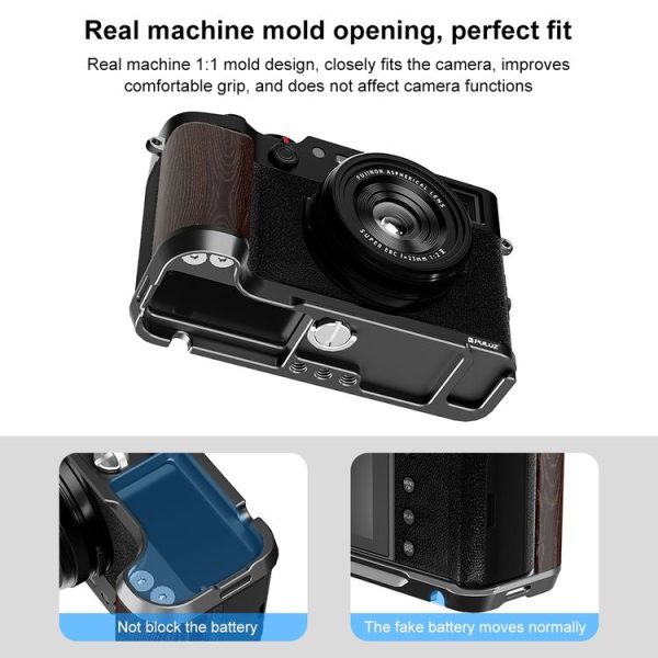 Fujifilm X100VI PULUZ 1 / 4 inch Vertical Shoot Quick Release L Plate Bracket Base Holder (Black) - Image 6
