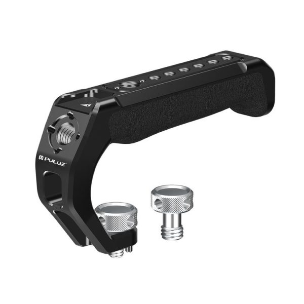 PULUZ Arri Metal Silicone Top Handle with Cold Shoe Mount for Mirrorless Camera Cage Stabilizer (Black) - Image 2