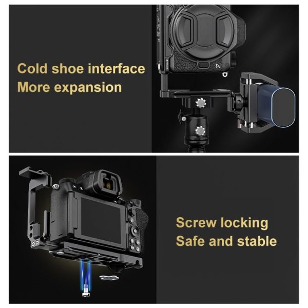 Nikon Z6III / Z6II PULUZ 1 / 4 inch Vertical Shoot Quick Release L Plate Bracket Base Holder (Black) - Image 4