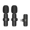 PULUZ Wireless Lavalier Noise Reduction Reverb Microphones for Type-C Phone, Type-C Receiver and Dual Microphones (Black) - Image 2