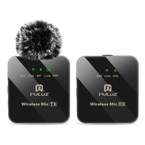 PULUZ 1 TX + 1 RX Wireless Lavalier Microphone (Black) - Image 2