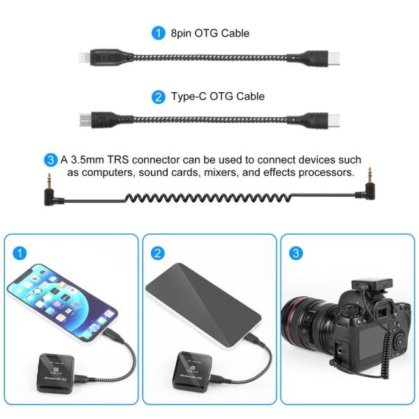 PULUZ 1 TX + 1 RX Wireless Lavalier Microphone (Black) - Image 5