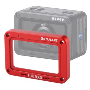 PULUZ Aluminum Alloy Flame + Tempered Glass Lens Protector for Sony RX0 / RX0 II, with Screws and Screwdrivers (Red)
