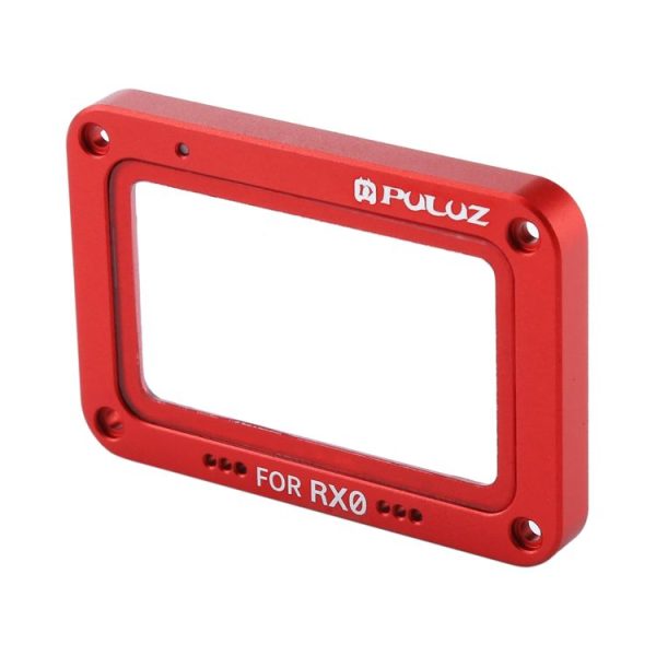 PULUZ Aluminum Alloy Flame + Tempered Glass Lens Protector for Sony RX0 / RX0 II, with Screws and Screwdrivers (Red) - Image 2