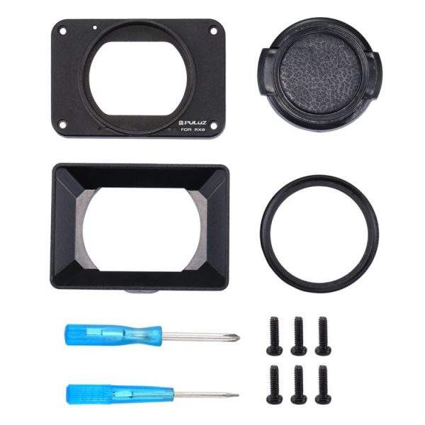 PULUZ Aluminum Alloy Front Panel + 37mm UV Filter Lens + Lens Sunshade for Sony RX0 / RX0 II, with Screws and Screwdrivers (Black) - Image 7