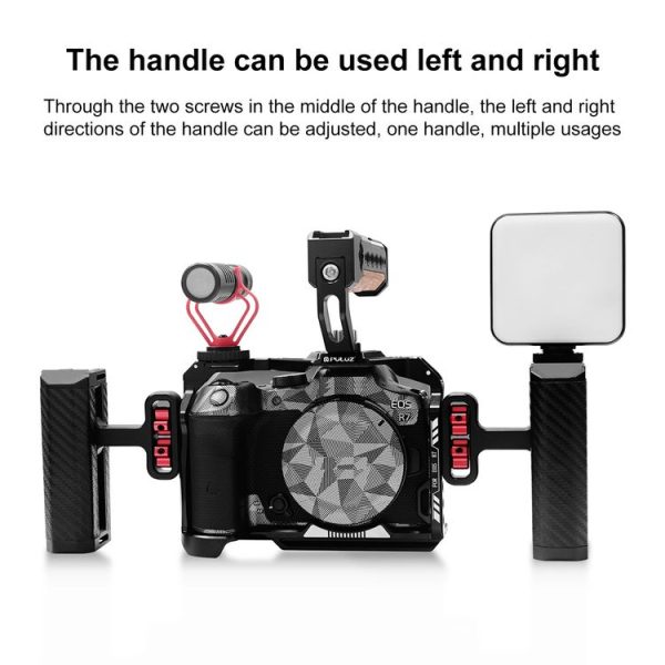 PULUZ Universal Camera Metal Side Handle with Cold Shoe Mount for Camera Cage Stabilizer (Black) - Image 6